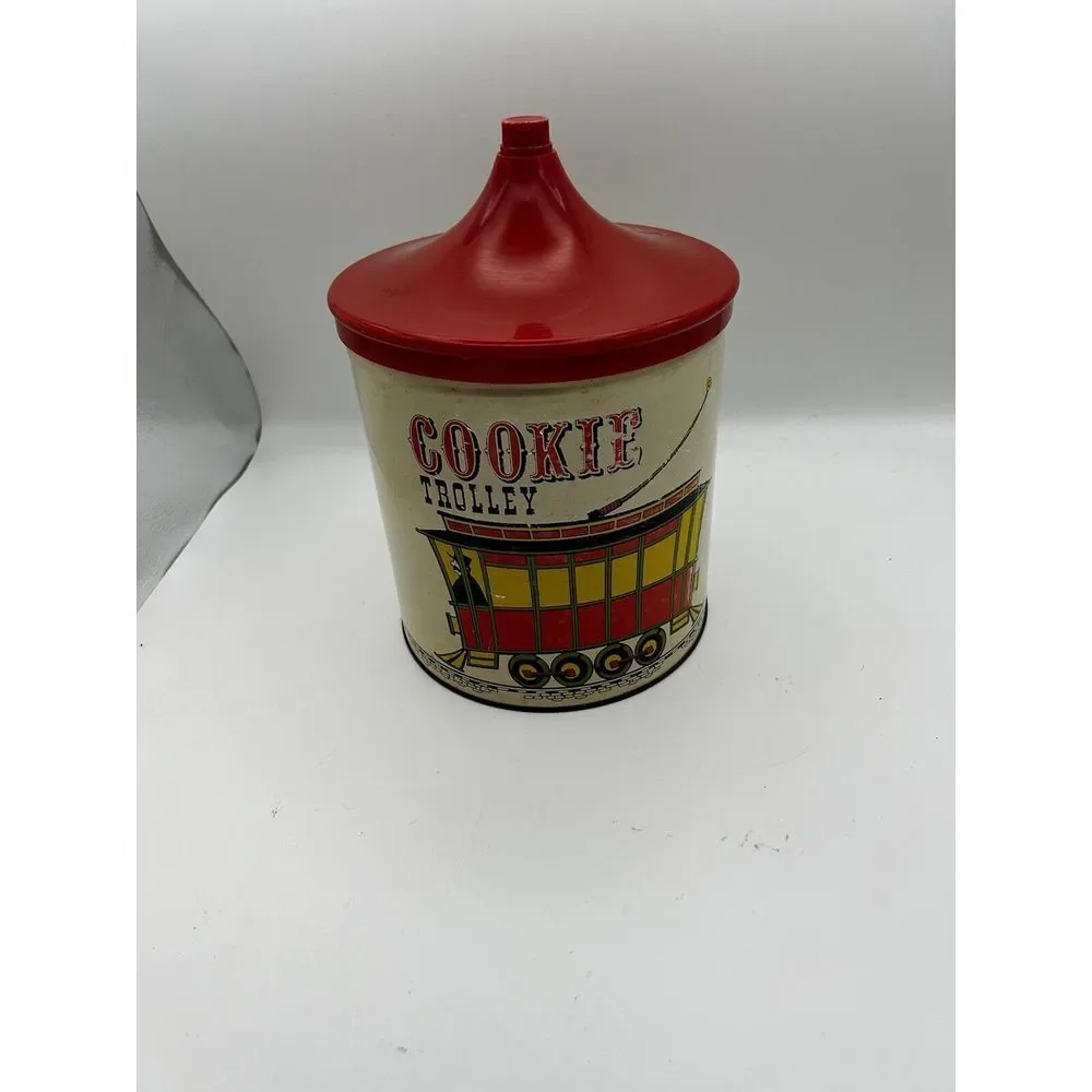 Vintage Ballonoff Cookie‎ Canister Cookie Trolley Metal Tin Container